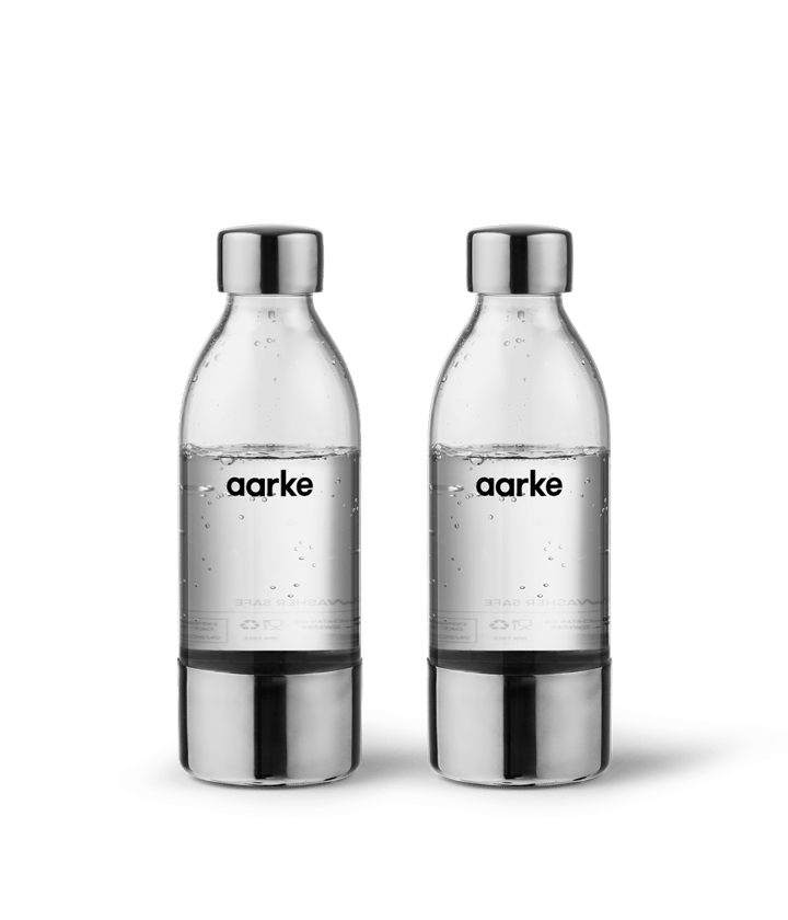 Aarke PET vannflaske 65 cl 2-pakning, Klar-rustfritt stål Aarke