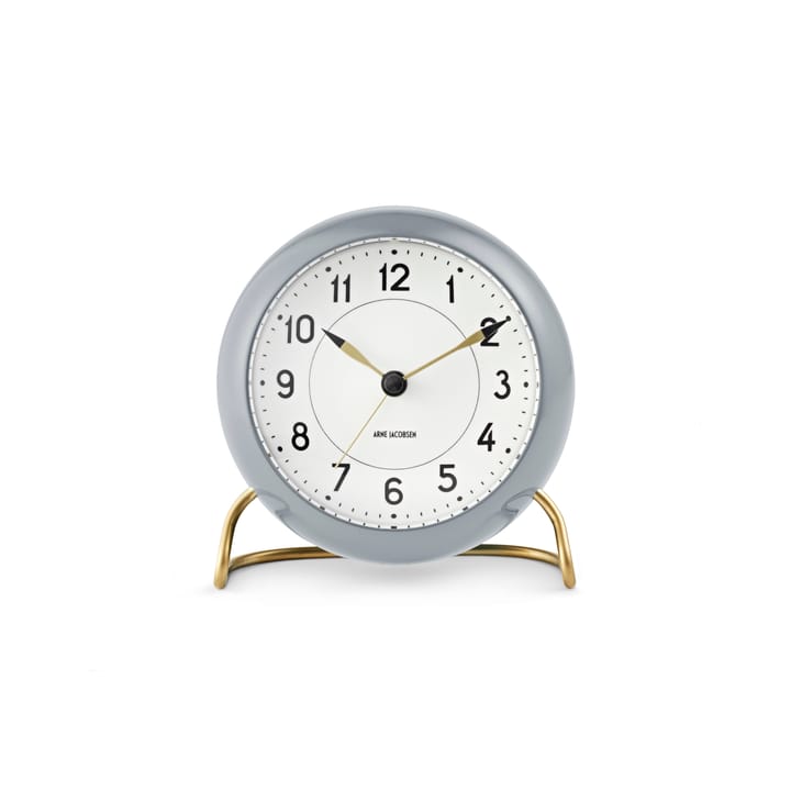 AJ Station bordklokke 12 cm, grå-hvit Arne Jacobsen Clocks