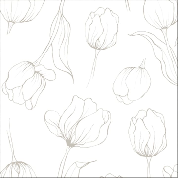 Tulipa servietter 16 x 16 cm, White Cooee Design