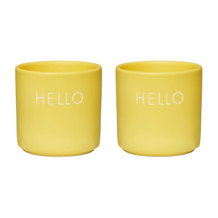 Design Letters eggeglass 2-pakning, Hello-yellow Design Letters