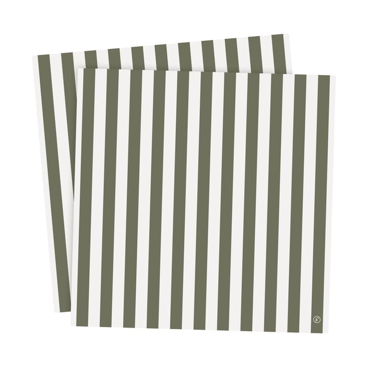 Ernst serviett, stripete 33x33 cm 20 pack - Grønn-hvit - ERNST