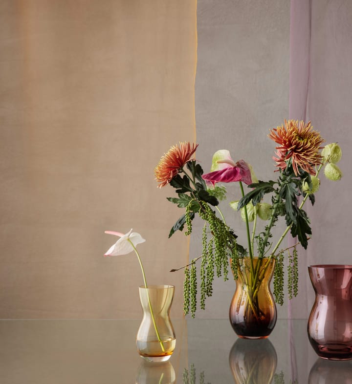 Calabas vase 21 cm, Duo burgundy-amber Holmegaard