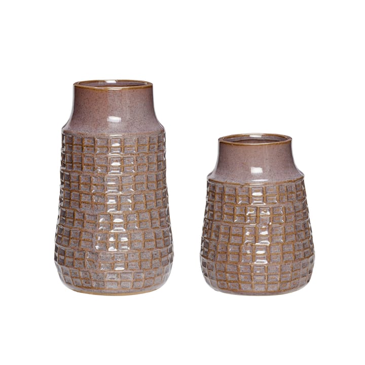 Hübsch Vase 2-pakning 12x15 cm - Lilla - H�übsch