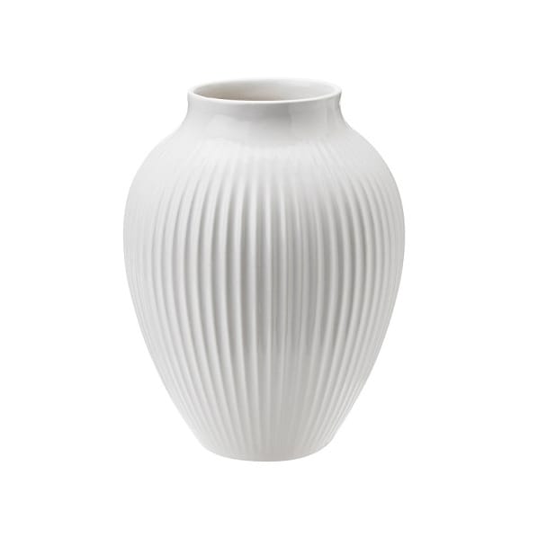 Knabstrup riflet vase 12,5 cm, Hvit Knabstrup Keramik