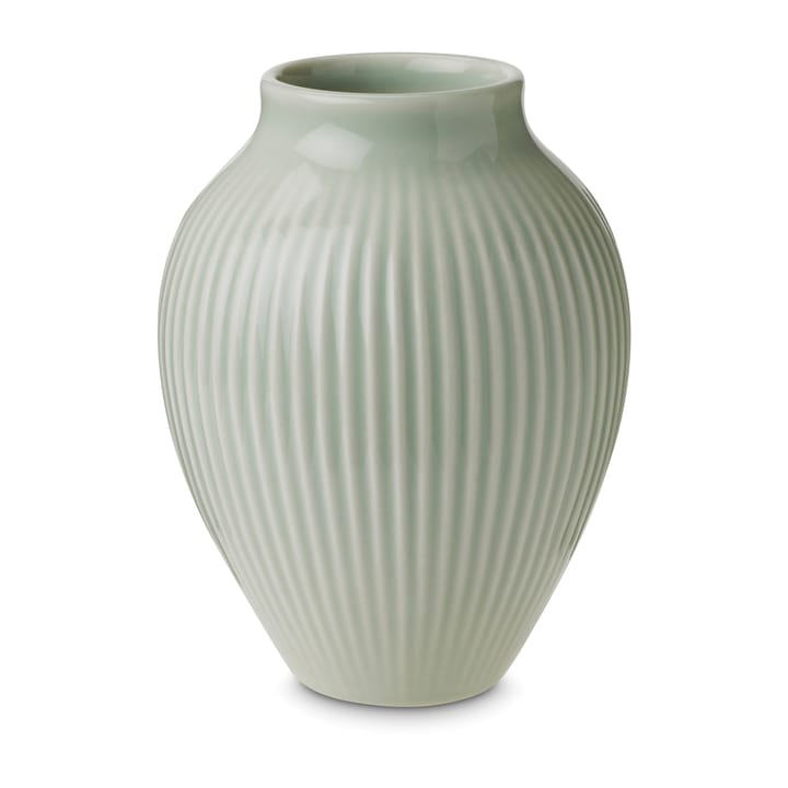 Knabstrup riflet vase 12,5 cm, Mintgrønn Knabstrup Keramik