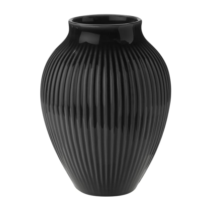 Knabstrup riflet vase 12,5 cm, Svart Knabstrup Keramik