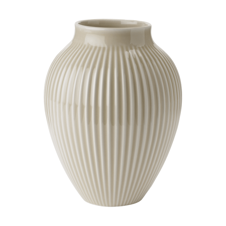 Knabstrup riflet vase 20 cm, Ripple sand Knabstrup Keramik