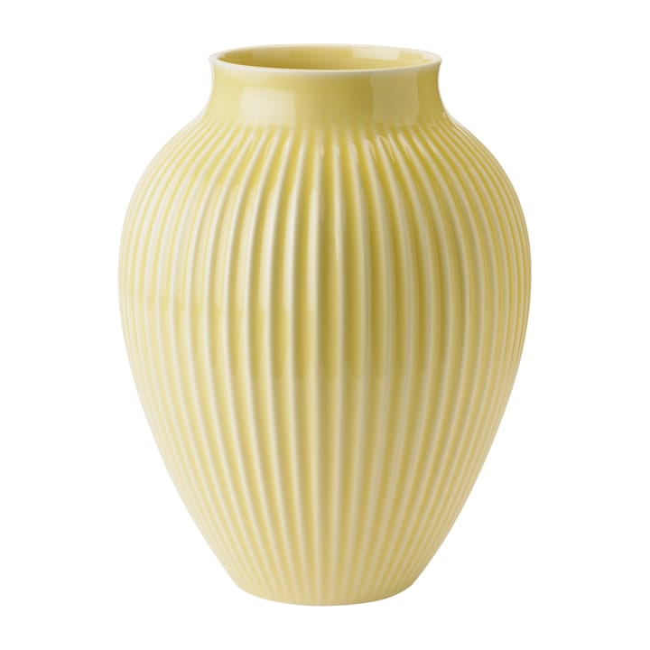Knabstrup riflet vase 27 cm, Gul Knabstrup Keramik