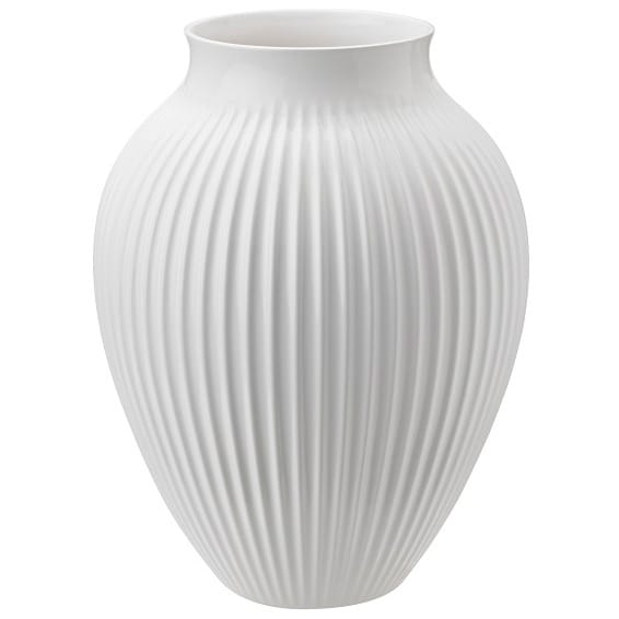Knabstrup riflet vase 27 cm, Hvit Knabstrup Keramik