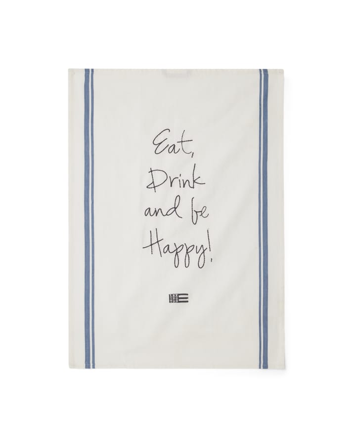 Eat Embroidered kjøkkenhåndkle 50x70 cm - Hvit-blå - Lexington