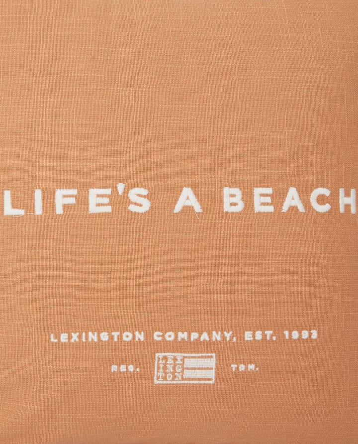 Life's A Beach Embroidered putetrekk 50 x 50 cm, Beige-hvit Lexington