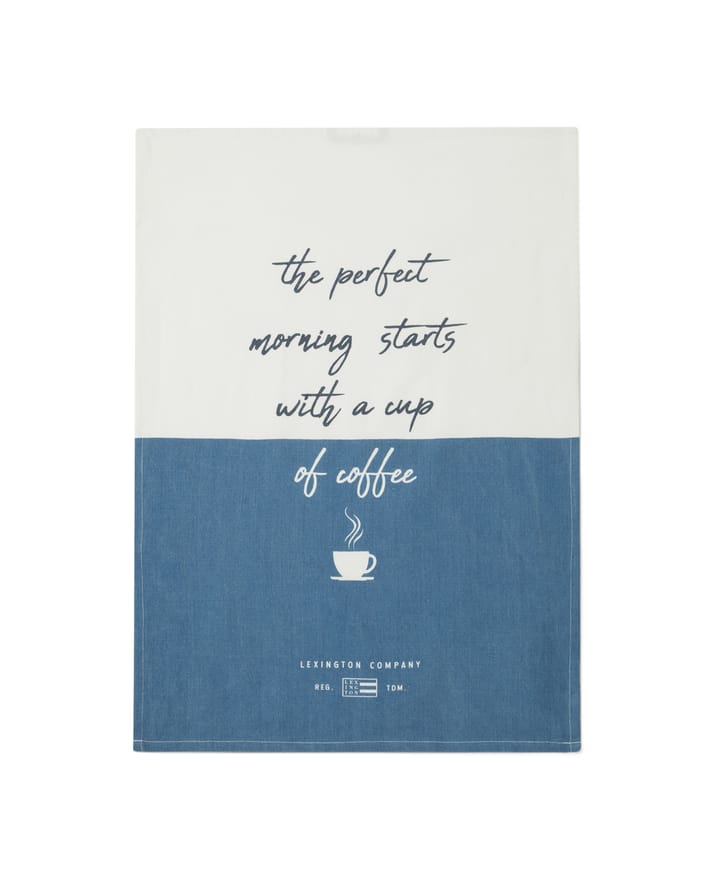 The Perfect Morning Org kjøkkenhåndkle 50x70 cm - Hvit-blå - Lexington