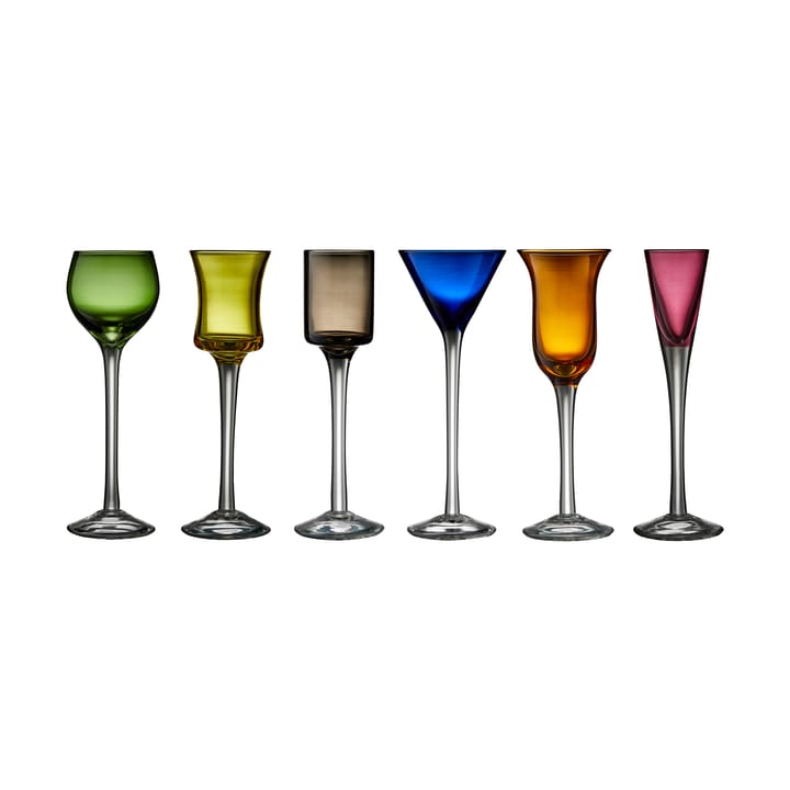 Lyngby Glass snapsglass 2,5–5 cl 6 deler, Mix Lyngby Glas