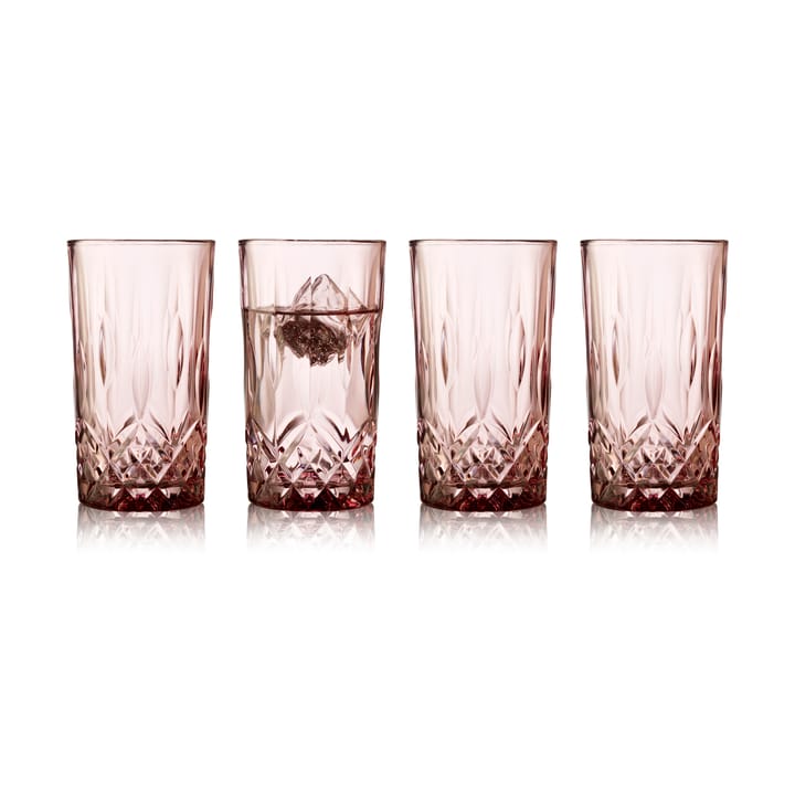 Sorrento highball glass 38 cl 4-pakning, Pink Lyngby Glas