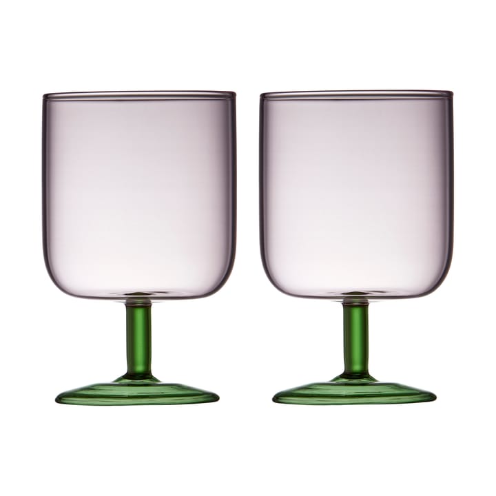 Torino vinglass 30 cl 2-pakning, Pink-green Lyngby Glas