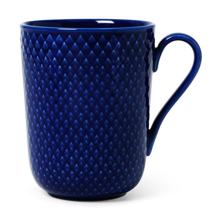 Rhombe kopp med hank 33 cl, Mørkeblå Lyngby Porcelæn