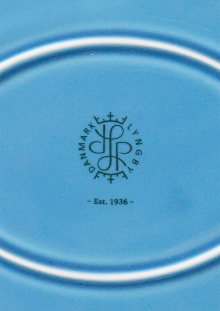 Rhombe ovalt serveringsfat 21,5 x 28,5 cm, Blå Lyngby Porcelæn