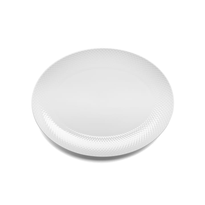 Rhombe ovalt serveringsfat 35x26,5 cm, hvit Lyngby Porcelæn