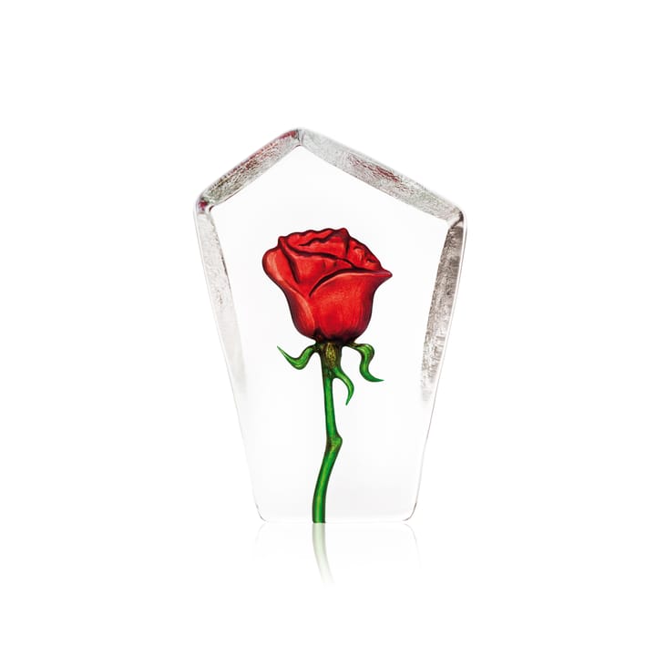 Floral Fantasy rose glasskulptur, Rød Målerås Glasbruk