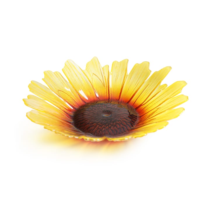 Solros glasskål gul , stor Ø 34 cm Målerås Glasbruk