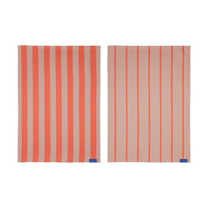 Stripes kjøkkenhåndkle 50x70 cm 2-pack, Latte Mette Ditmer
