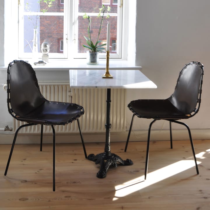 Stretch stol, skinn sort, sort stativ OX Denmarq