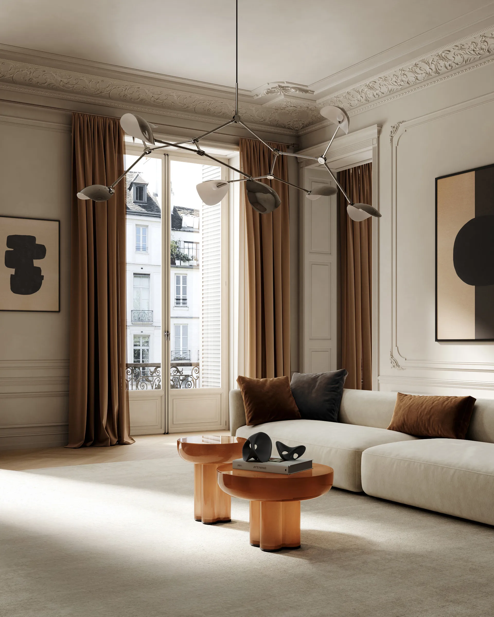 Crown sidebord tall Ø 45 cm, Caramel 101 Copenhagen