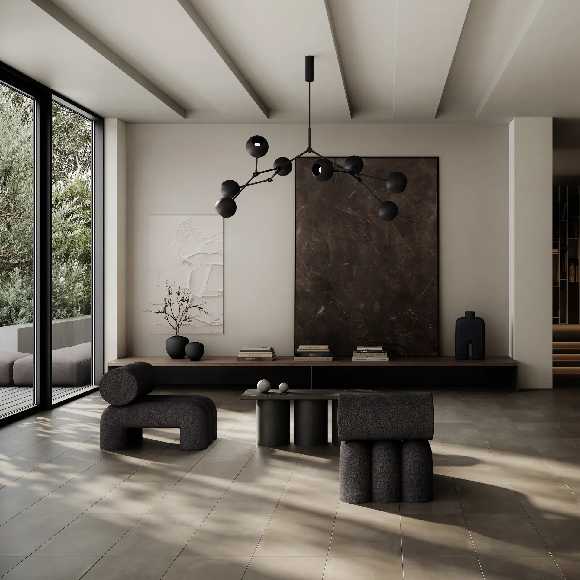 Drop Chandelier Globe takkrone, Burned black 101 Copenhagen