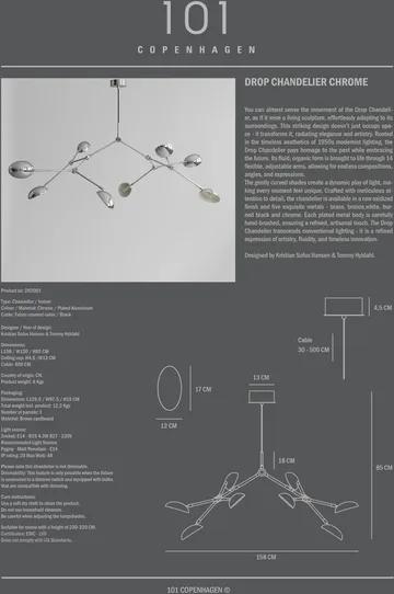 Drop Chandelier lysekrone - Chrome - 101 Copenhagen