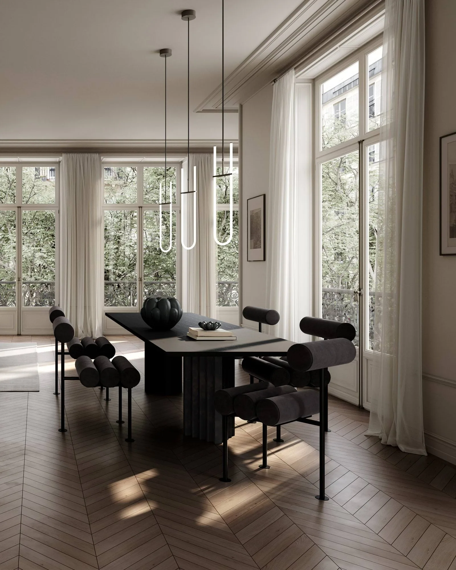 Hiro dining chair, Black frame-torv 101 Copenhagen