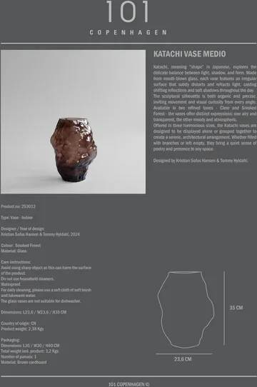 Katachi vase medium - Smoked forest - 101 Copenhagen