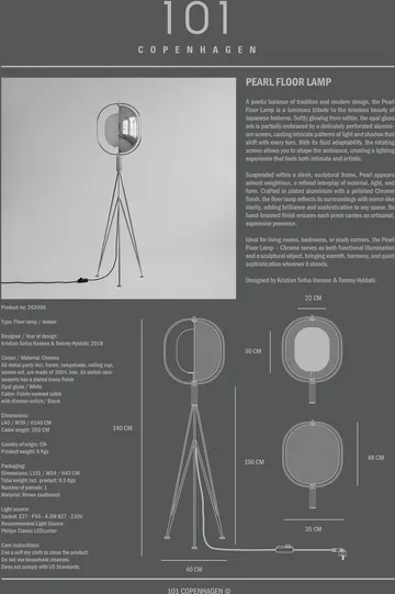 Pearl gulvlampe - Chrome - 101 Copenhagen