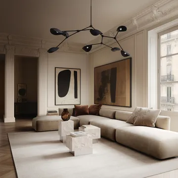 Temple sidebord tall 50x33 cm - Chrome-limestone - 101 Copenhagen