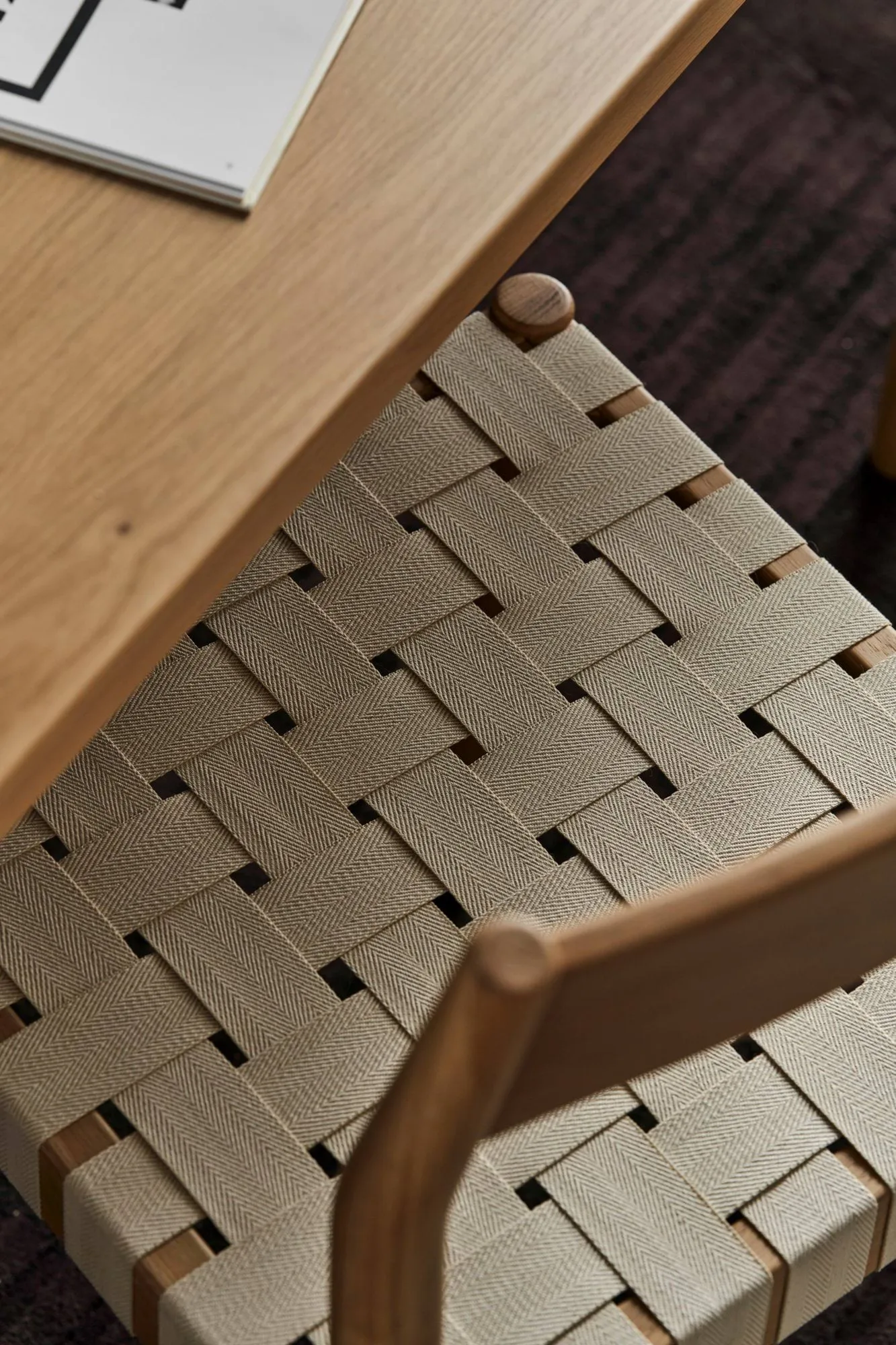 Ekeryd spisestol, Webbing-laquered oak 1898