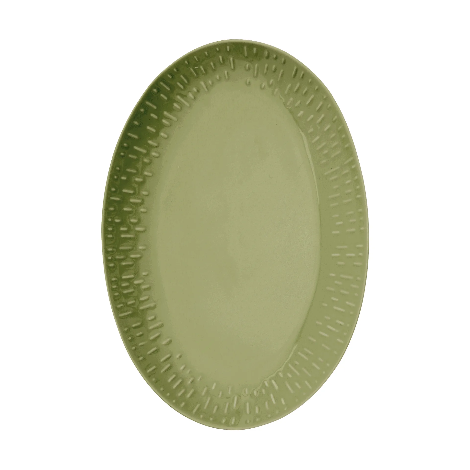 Confetti ovalt fat, Olive, 25,5×36 cm Aida