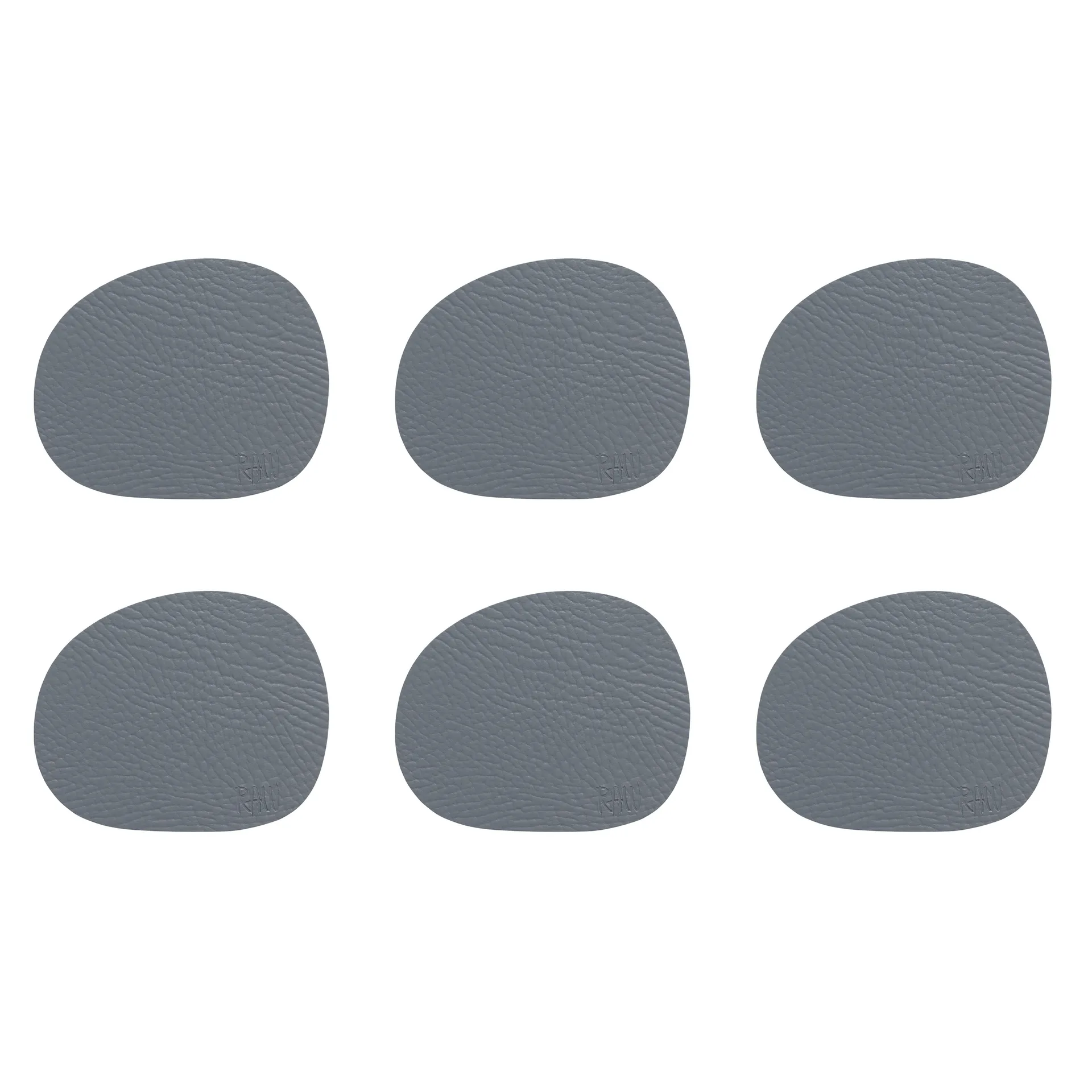 Raw glassunderlag lær 6-stk., Grey buffalo (grå) Aida