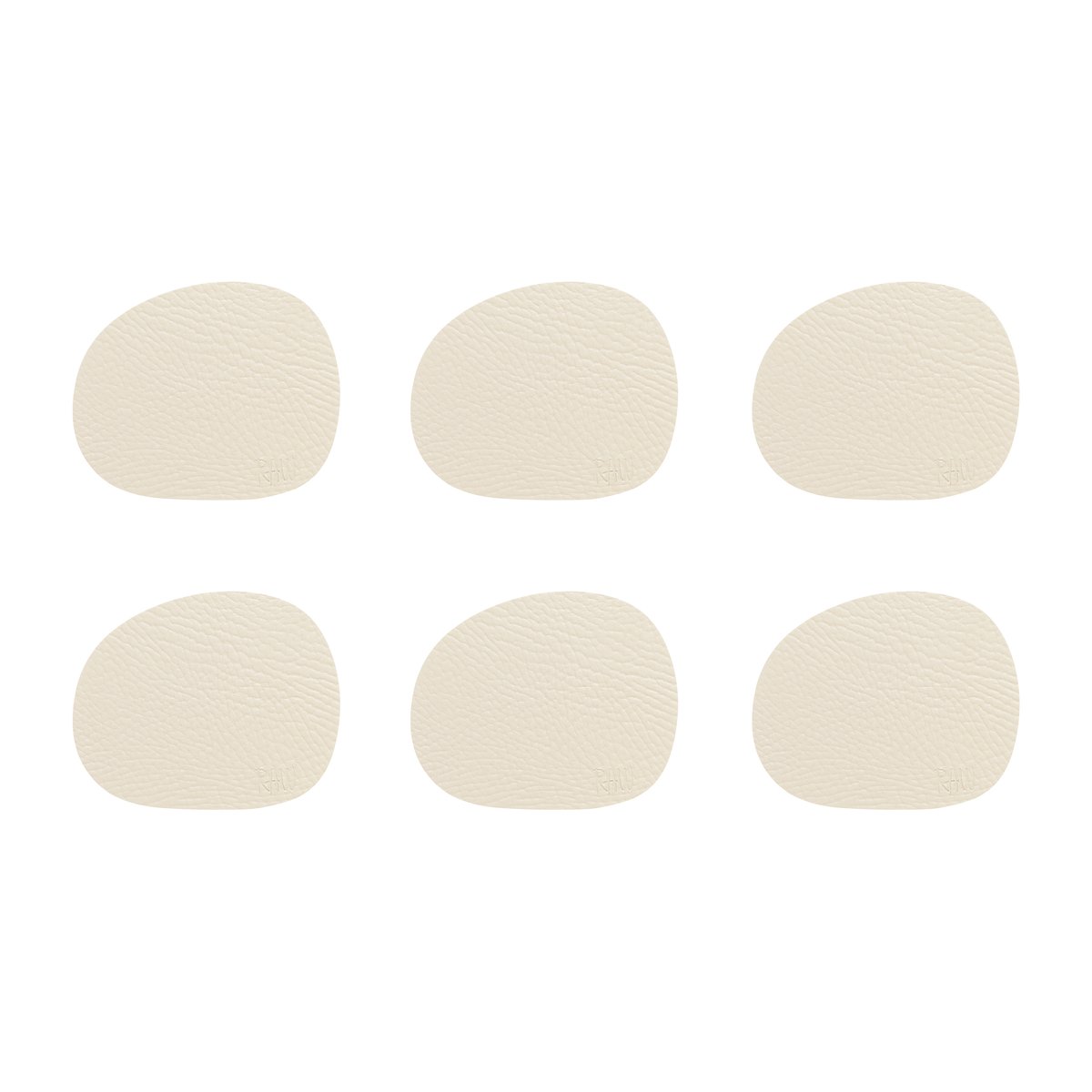 Aida Raw glassunderlag lær 6-stk. Wam nude (beige)