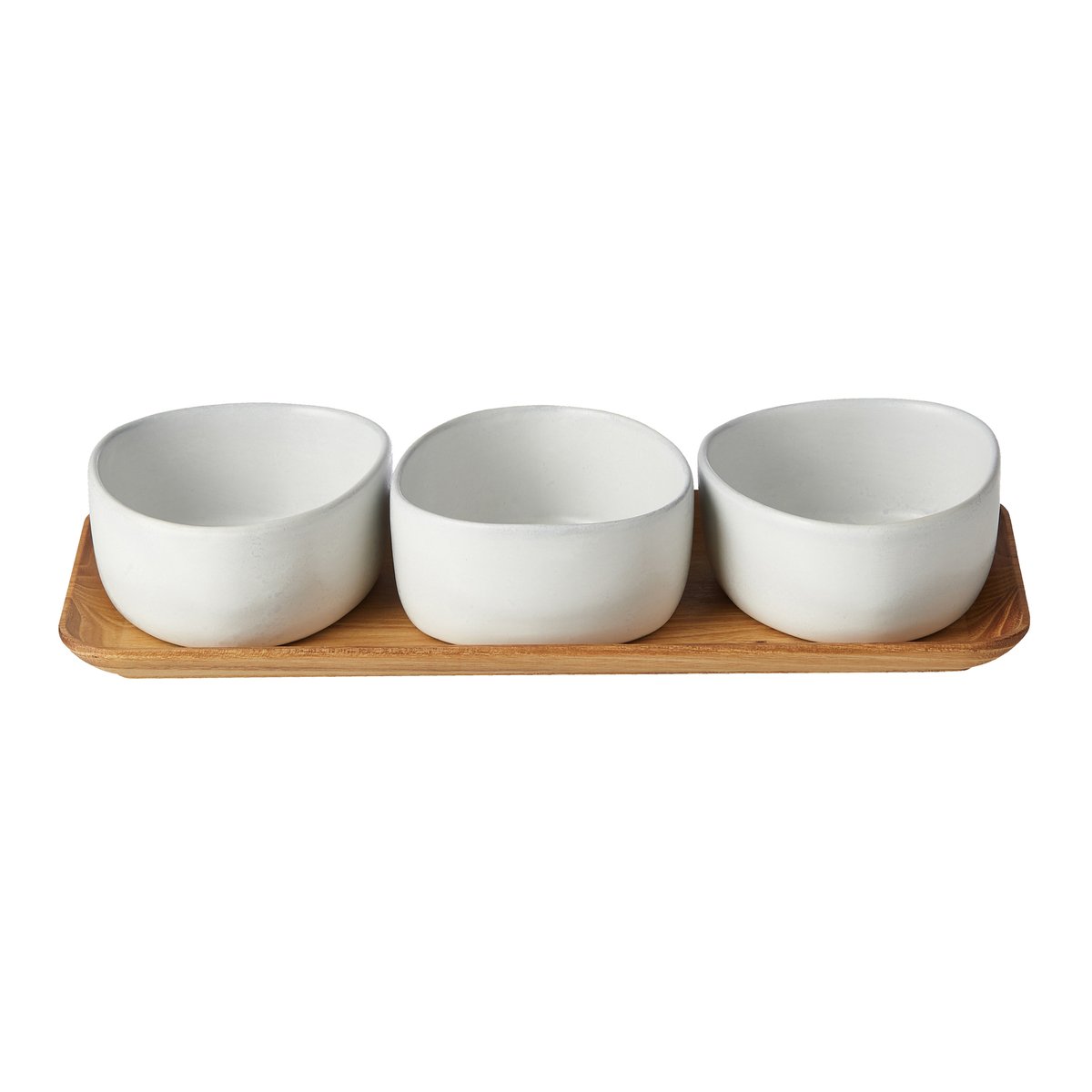 Aida Raw Organic skålsett med trebrett Arctic White