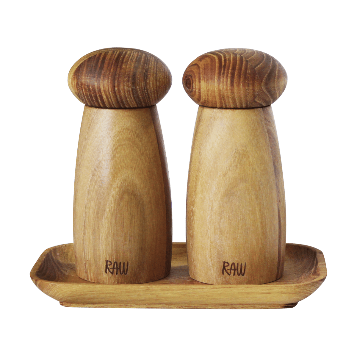 Aida Raw salt & pepperkvern inkl brett Teak