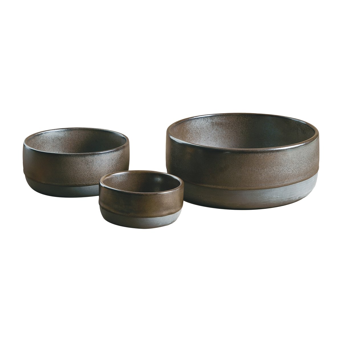 RAW Sett med 3 skåler, Metallic Brown