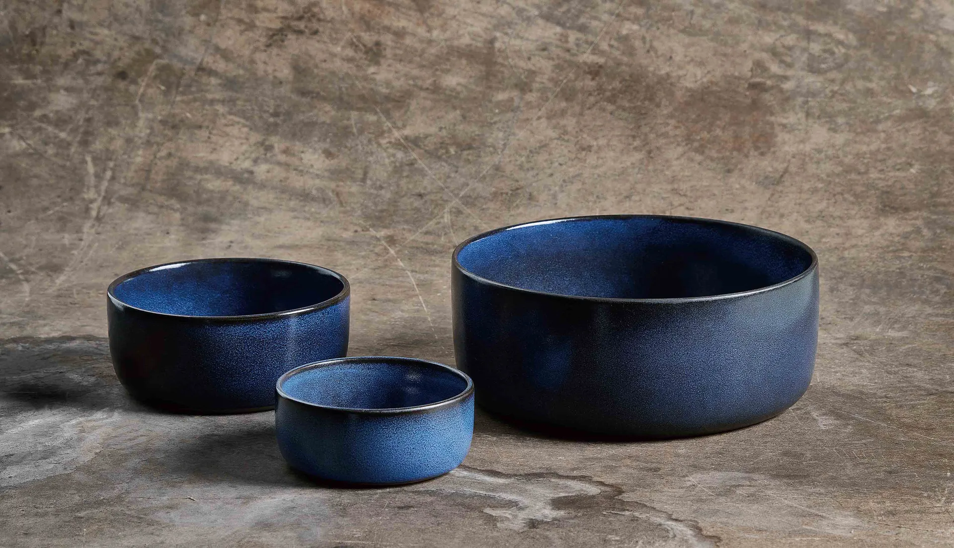 Raw skål 3 deler, Midnight blue Aida