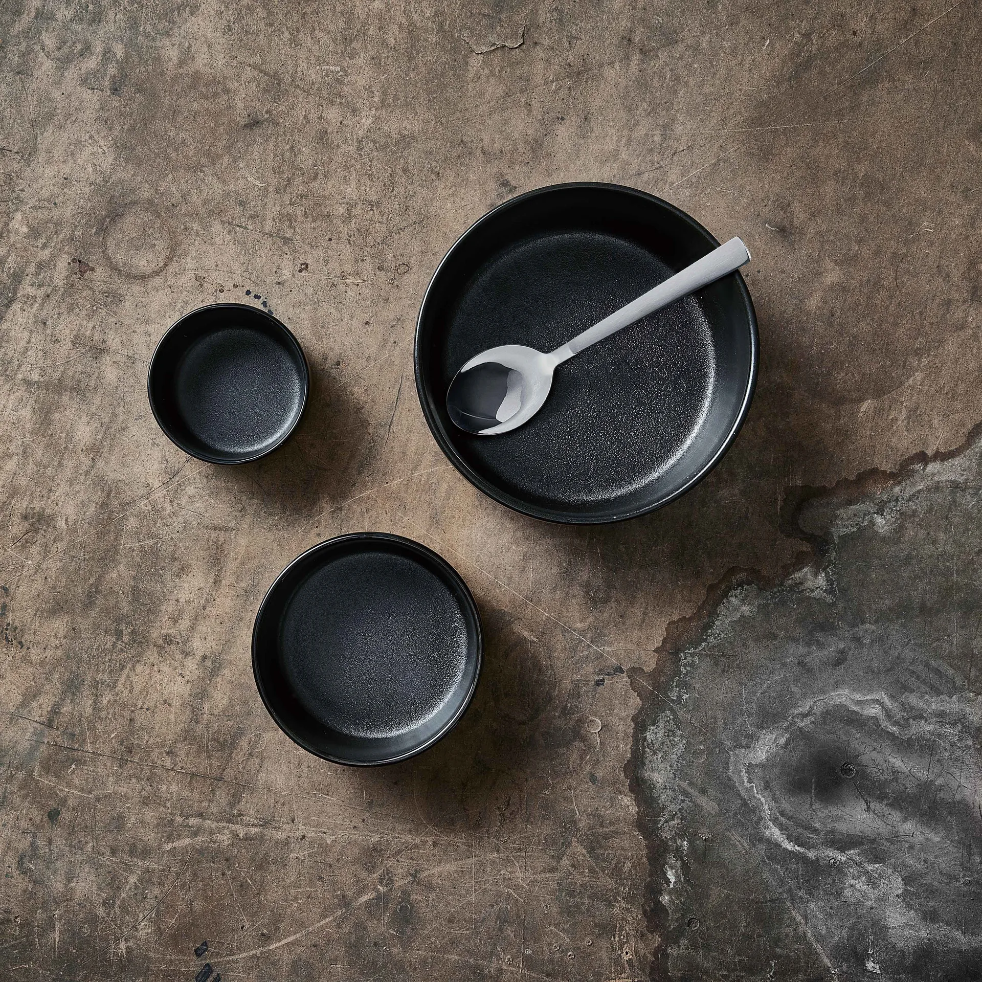 Raw skål 3 deler, Titanium Black Aida