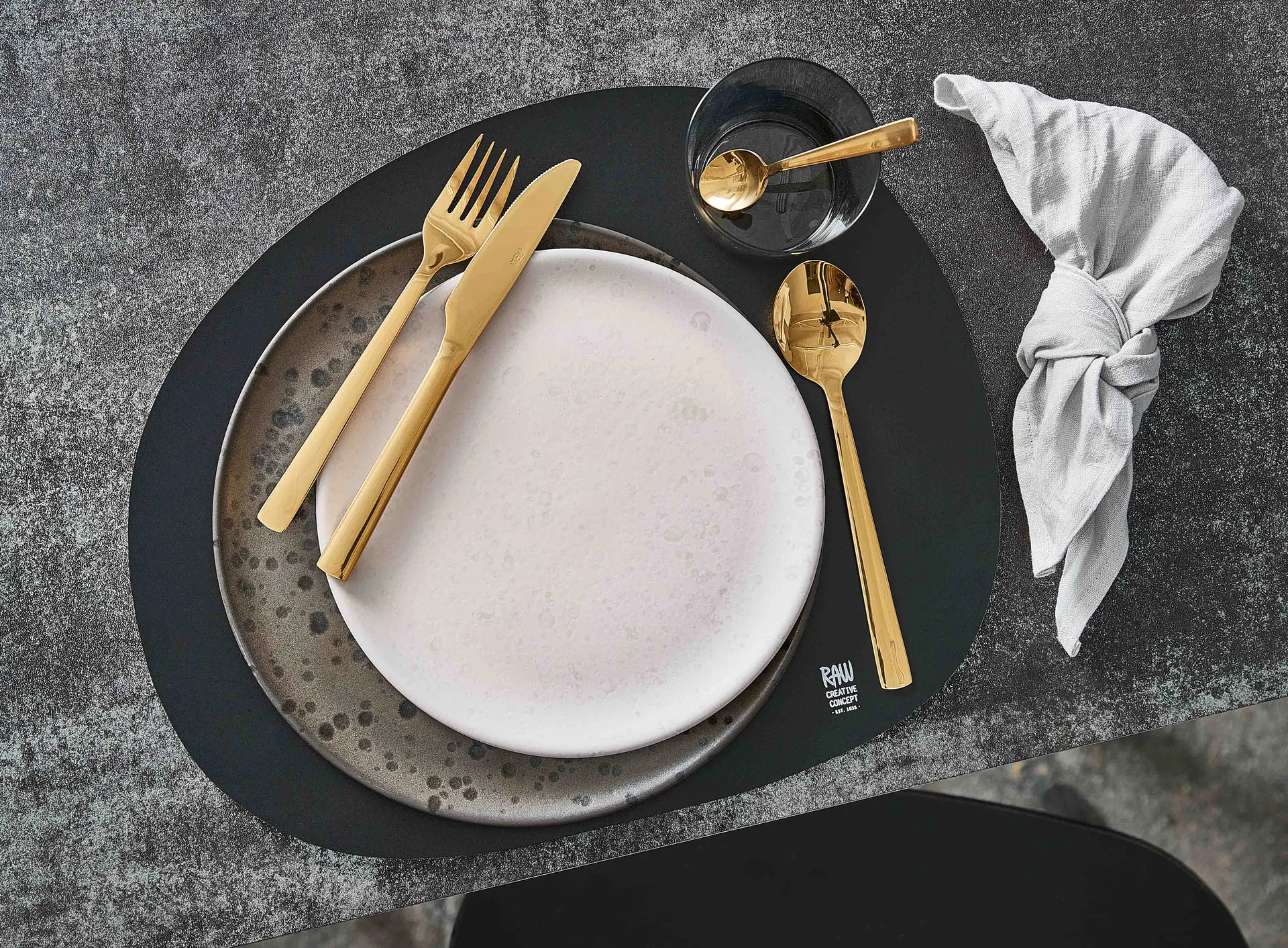 Raw spiseskje 4-pakning, Gull Aida