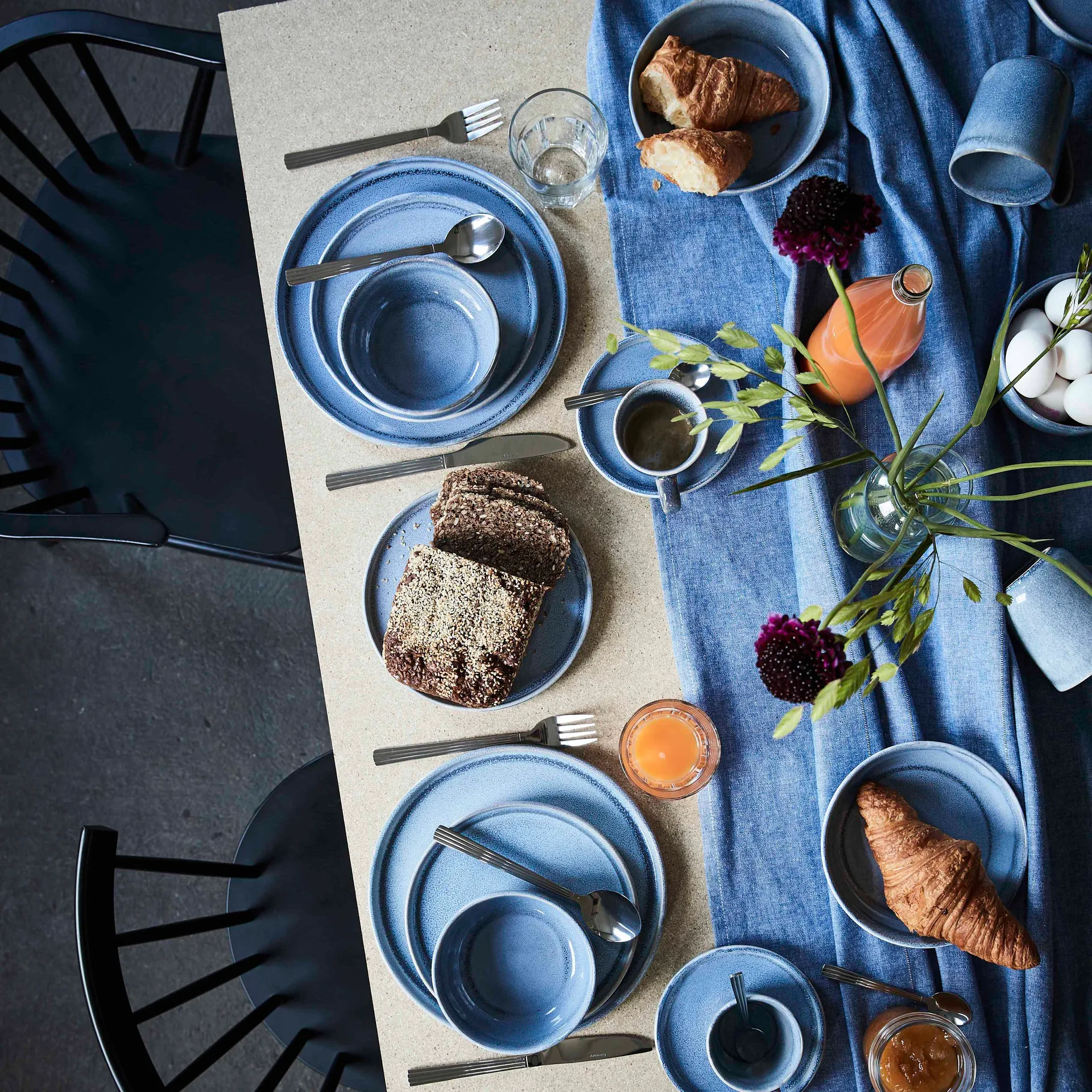 Søholm Sonja kopp med fat 2-stk., Blå Aida