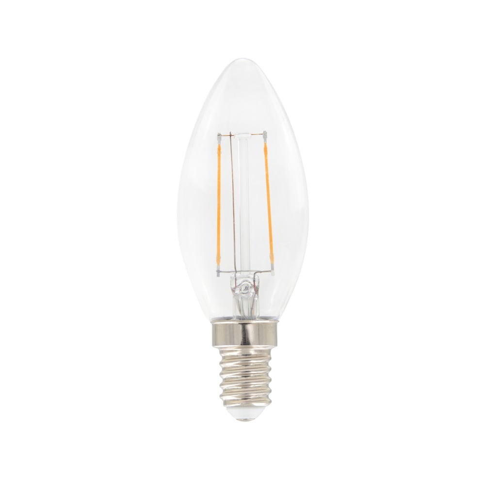 Airam Airam Filament LED kronelys C35 lyspære Klar, dimbar e14, 3w