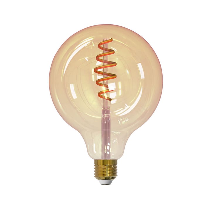 Airam Smarte Hjem Filament LED globe lyspære, amber, 125MM, spiral E27, 6W Airam