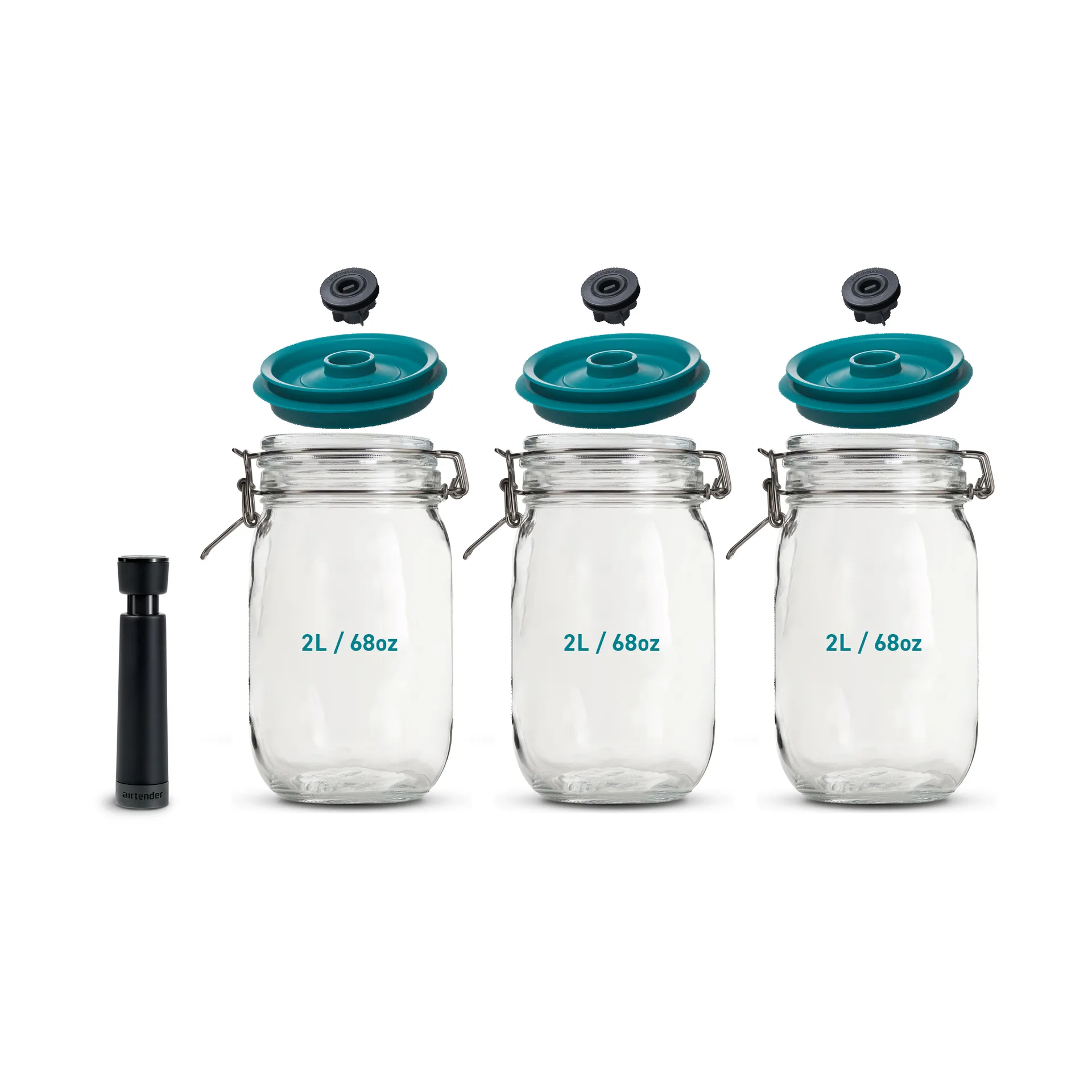 Airtender vakuumforseglingskrukker 3-pk, 2L Airtender