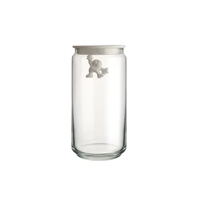 Gianni glasskrukke med lokk 140 cl 10,5x20,5 cm, Hvit Alessi