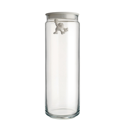 Alessi Gianni glasskrukke med lokk 200 cl 10,5x30,5 cm Hvit
