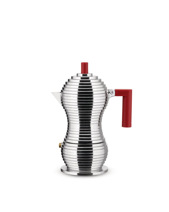 Pulcina espressobrygger og 3 stk kopper, Aluminium-rød Alessi